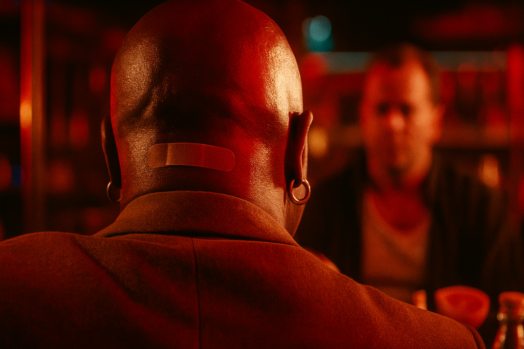 Marsellus Wallace talking to Butch (Pulp Fiction, 1994) (AI Generated)