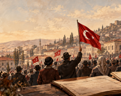 29 Ekim Cumhuriyet Bayramı'nın tarihsel gelişimini konu alan görsel.