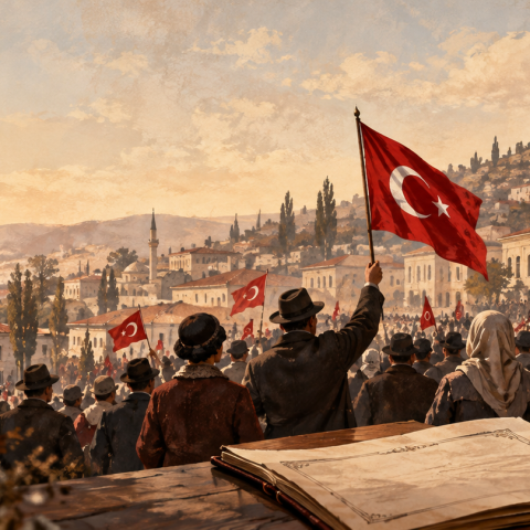 29 Ekim Cumhuriyet Bayramı'nın tarihsel gelişimini konu alan görsel.